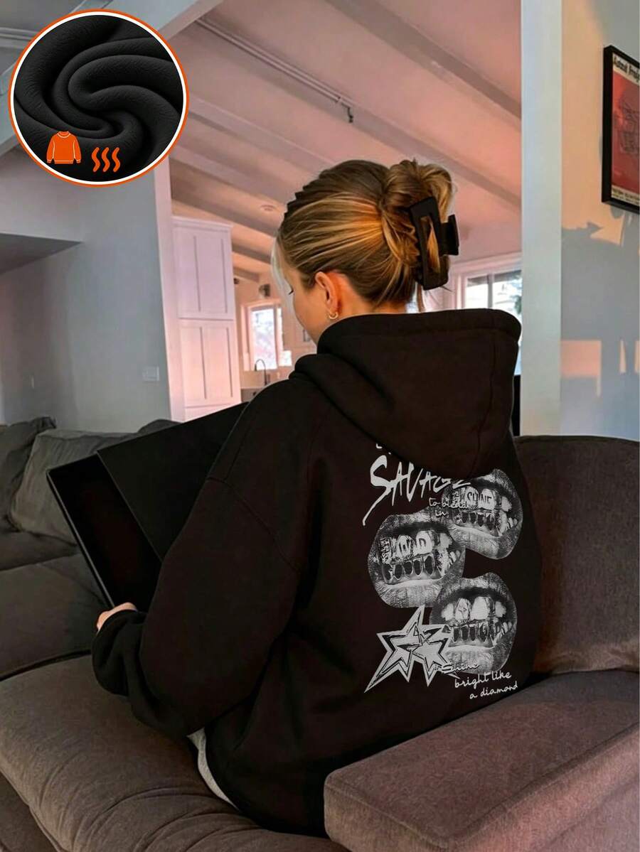 Winter Clothing Drawing - 1 pièce, sweat-shirt épais et chaud